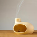 Ceramic Palo Santo Holder, Chiminea Incense Burner for Sage Sticks & Cones
