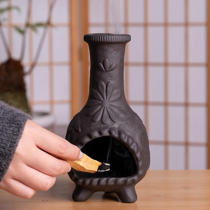 Elegant Handmade Black Palo Santo Holder–Incense Cone Stick Burner