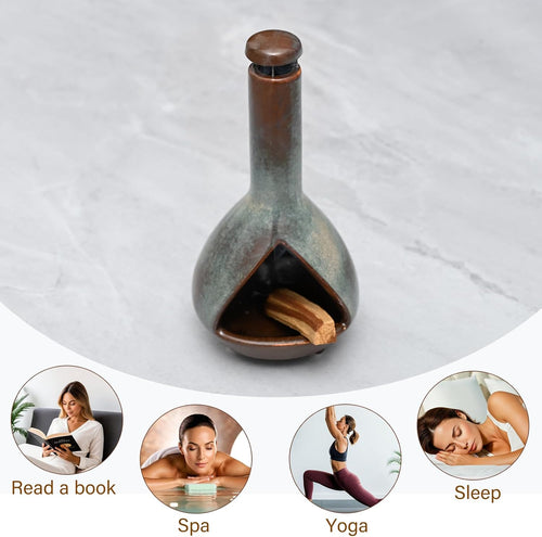 Handmade Ceramic Sage Holder, Mini Chiminea Sage Burning Smudging Bowl