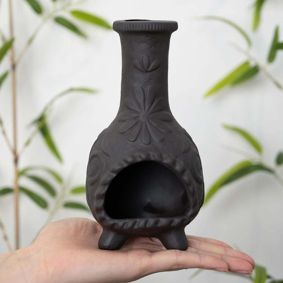 Elegant Handmade Black Palo Santo Holder–Incense Cone Stick Burner