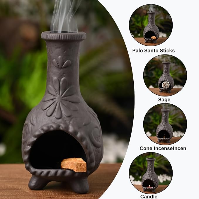 Elegant Handmade Black Palo Santo Holder–Incense Cone Stick Burner