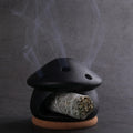 Palo Santo Holder, Mushroom Incense Burner, Incense Cone Holder - Black