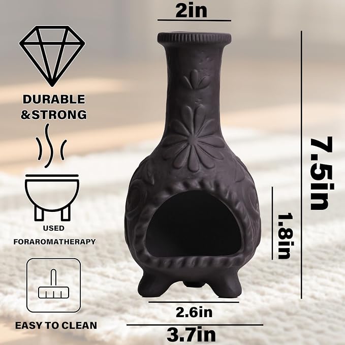Elegant Handmade Black Palo Santo Holder–Incense Cone Stick Burner